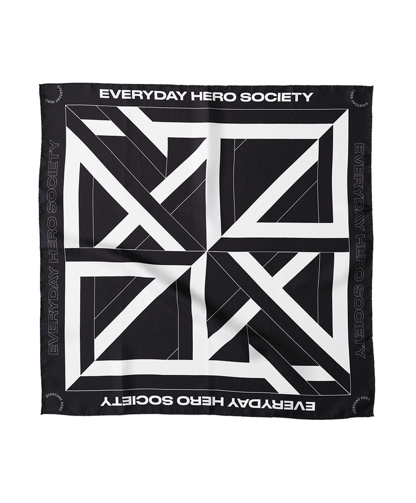 Society Scarf No.1 - Black/Polar White - Everyday Hero 