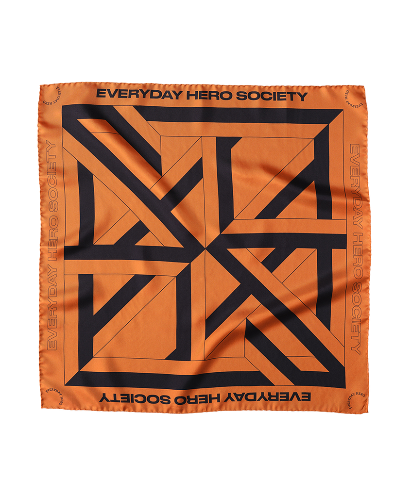 Society Scarf No.1 - Orange/Black - Everyday Hero 