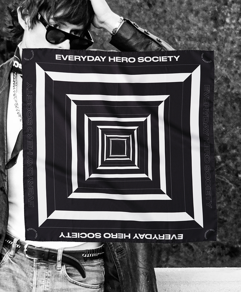 Society Scarf No.2 - Black/Polar White - Everyday Hero 