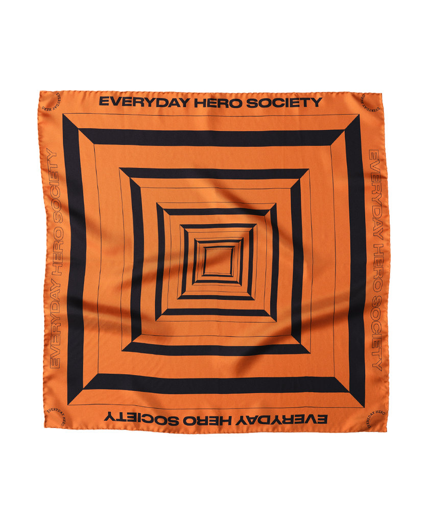 Society Scarf No.2 - Orange/Black - Everyday Hero 