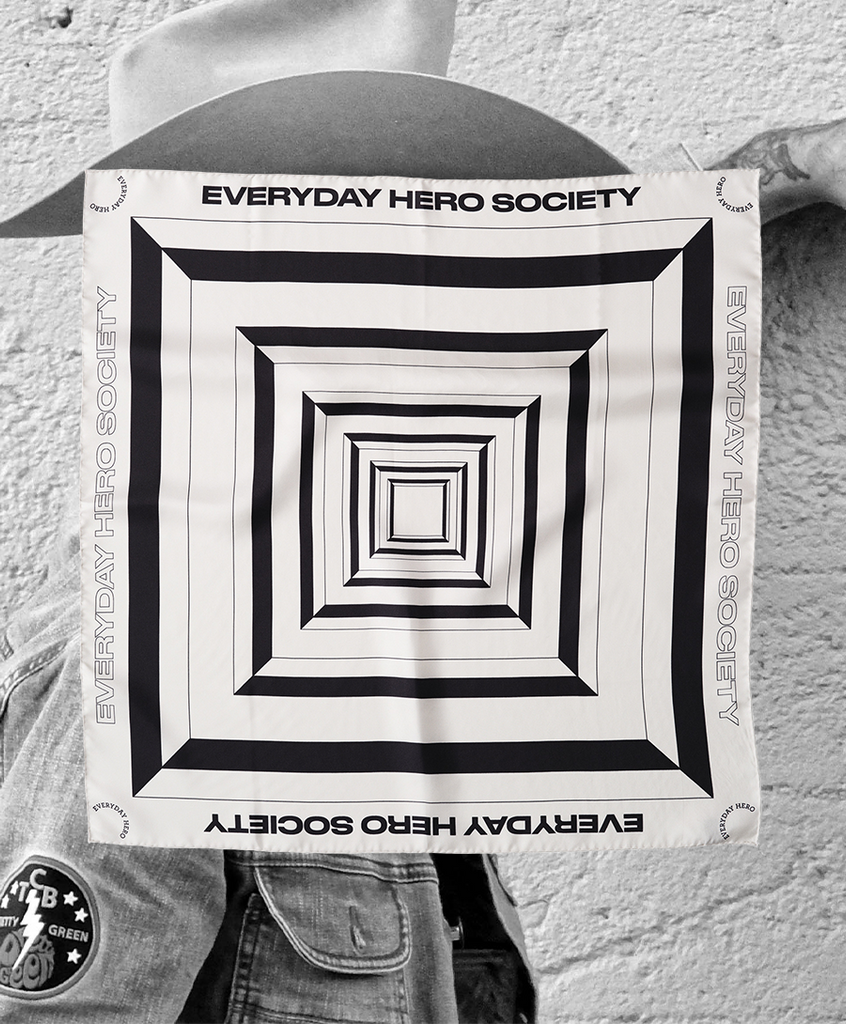 Society Scarf No.2 - Olympic White/Black - Everyday Hero 